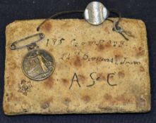 WWI Hard Tac Biscuit having dedication 109th Company 24th division A.S.C. Army Service Corps, t/w