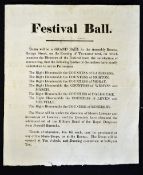 Grand Ball Poster at the Assembly Rooms George Street, Edinburgh c1800s 