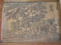 A Set of Four Sporting Prints - Going Out, Full Cry, Drawing Cover, Returning. Pub. T Truman. Oak