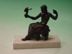 A Bronze Group - seated classical man receiving an offering from an angel standing on his right