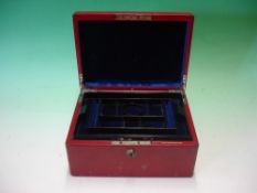 A Red Morocco Jewellery Case stamped 