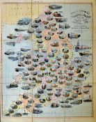 1844 Spooner's Pictorial Map of the Cities and Towns of England & Wales Board Game, attractively