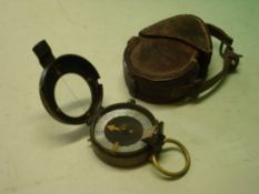 A Verner's Pattern V11 Prismatic Compass with bearing and transit locks, mother of pearl register