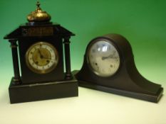A French Mantle clock. Slate and marble cased, 15