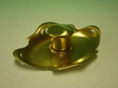 Brass Inkwell of stylised Art-Nouveau form. German. C. 1910. 6