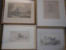 Four Gilt Framed Watercolours