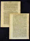 2x Interesting 1651 Commonwealth Weekly Newspaper entitled 