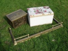John and Cynthia Lennon. From their home at Kenwood, Surrey, a brass embossed log box, a brass