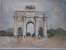 French School 20th Century. L'Arc de Triomphe du Carroussell. Indistinctly signed and dated 1922.