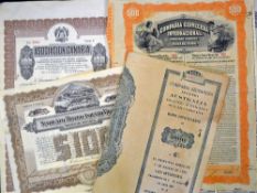 Interesting Selection of Cuban Shares covering shares from 1959 $100-$5000 shares for such companies