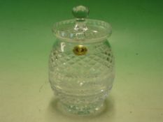 A Cut Glass Biscuit Barrel. Tutbury Crystal. 8