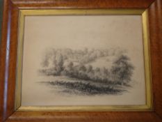 W Cowan. Pitchford Hall nr. Shrewsbury. Signed and dated 1839. Maple veneered frame with gilt