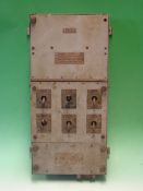 World War 11. An electric switch / fuse control box from a British warship with applied plaque for
