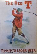Early Golfing Tennent's Lager advertising poster c1900 - titled 