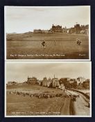 2x 1920s St Andrews Old Golf Course Real Photograph postcards - Valentine Series A to incl 