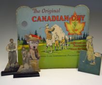 1930s Canadian Club advertising point of sale golfing scene card for 