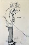 Browne, Tom (1870-1910) 'FORE' - Prime Minister A J Balfour - original pen and ink sketch signed
