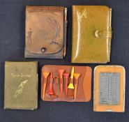 4x various early leather golf scorer books from 1912 onwards to incl 