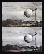 2x scarce Bramble golf ball advertising post cards c1907 - titled 