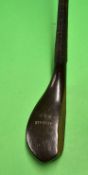 W Fernie (Open Golf Champion 1883) longnose hooked faced brassie c1880 - the dark stained beech wood