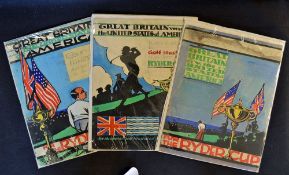 3x 1929 Ryder Cup original art work for Golf Illustrated by the artist Mac - each measures 11x 8.