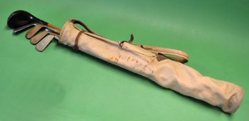 Fine and original set of J B Halley's junior clubs comprising a brassie, an iron, a mashie and a