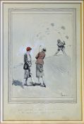 Lendon, William Warwick SGA (b.1883 -) A HUMOROUS GOLFING CARTOON c1920 - pen, ink and watercolour