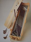 Fine unused set of Swilkin QE2 ltd ed boxed set of golf clubs - ltd ed no. 1215 made by Swilkin St