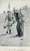 Reynolds, Frank RI (b.1876 - d.1953) A GOLFING CARTOON - signed, pen, ink and watercolour en-