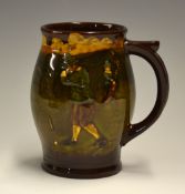 Royal Doulton Golfing Kingsware series ware tankard c1920s - dark treacle finish decorated with