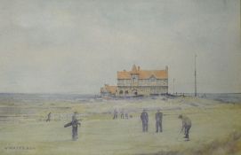 Dexter, Walter (1876-1958) ROYAL WEST NORFOLK GOLF CLUB, BRANCASTER - watercolour on paper signed