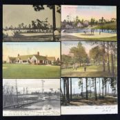Collection of 6x early Pinehurst North Carolina golfing postcards - to include 