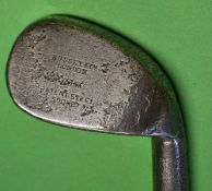 Bussey Pat steel socket rut niblick c1890 - fitted with the Bussey Pat original one piece stitched