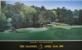1991 Official Masters Golf Tournament signed colour poster - 