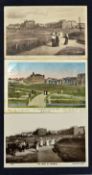 3x early 1900s St Andrews Golf Course scenes from The Links postcards to incl Fletcher and Son - 