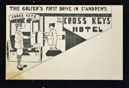 The Cross Keys Hotel, St Andrews golfing postcard - titled 