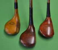 3x good small socket head brassies  to incl Carstairs Leven brassie stamped  on the crown 