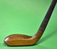 R Forgan & Son St Andrews late longnose light stained persimmon scare head putter c1905 - with 
