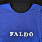Nick Faldo Panasonic Las Vegas Invitational Golf Tournament signed caddy's bib - worn by Paul