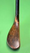 Rare G D Brown St Andrews dark stained fruit wood longnose putter c1870 - the head measures 5.25