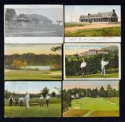 Collection of 6 early American Golf Club postcards to incl The Golf Clubhouse-Shinnecock Hills