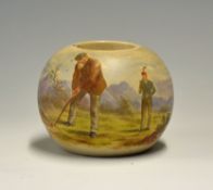 Scarce Taylor-Tunnicliffe pottery matchstick holder c1885 - with colour hand painted Scottish