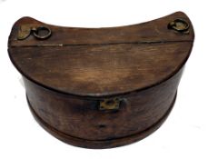 CREEL: Early Victorian wooden crescent shaped fly fishers creel, measures 13