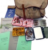 ACCESSORIES: Traditional canvas/leather tackle bag with removable wax liner, bag measures 15