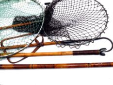 ACCESSORIES: (4) Hardy combined wading staff/boat hook, 44