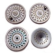 HARDY SPARE SPOOLS: (4) Hardy Perfect 3 5/8 alloy spare spool, 80mm across face, good grey enamel