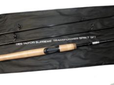 ROD: A Des Taylor Supreme Transformer Spin rod, 7 to 9' Grand Slam, three piece woven blank, SIC