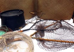 ACCESSORIES: Fine decorative bamboo handled  landing net with 18