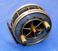 REEL: Unusual Allcock Aerial Popular alloy Centrepin reel, 3.5