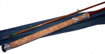 ROD: The Hardy Wanless 9/10lb 8' 2 piece Palakona spinning rod, No.E80675, green close whipped low